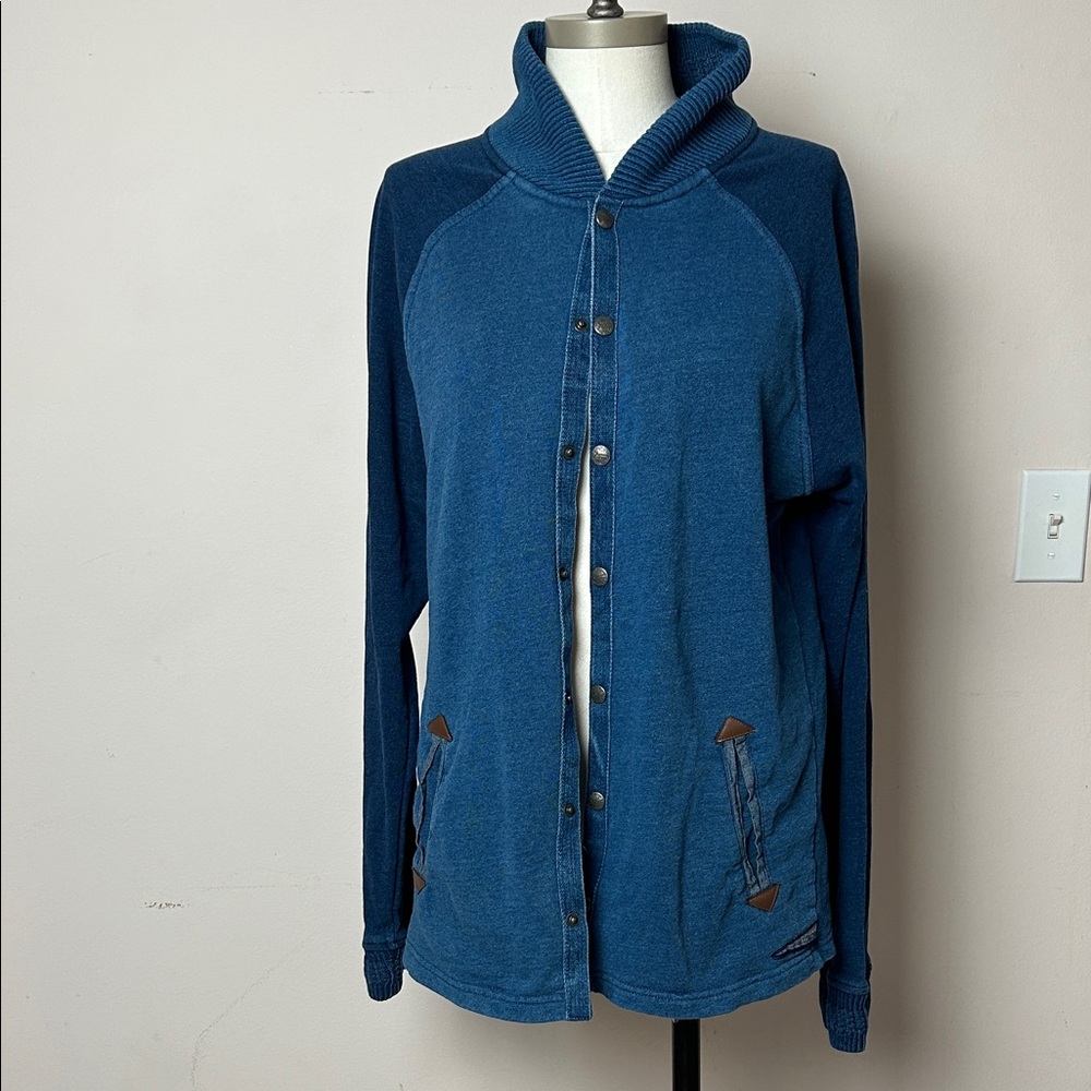 Men’s Japan Rags Cotton blend mock neck snap closure jacket size L